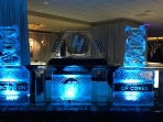 Fred Hutch Holiday Gala Bar with Two Double Helix Luges and a Champagne Riddling Rack Custom